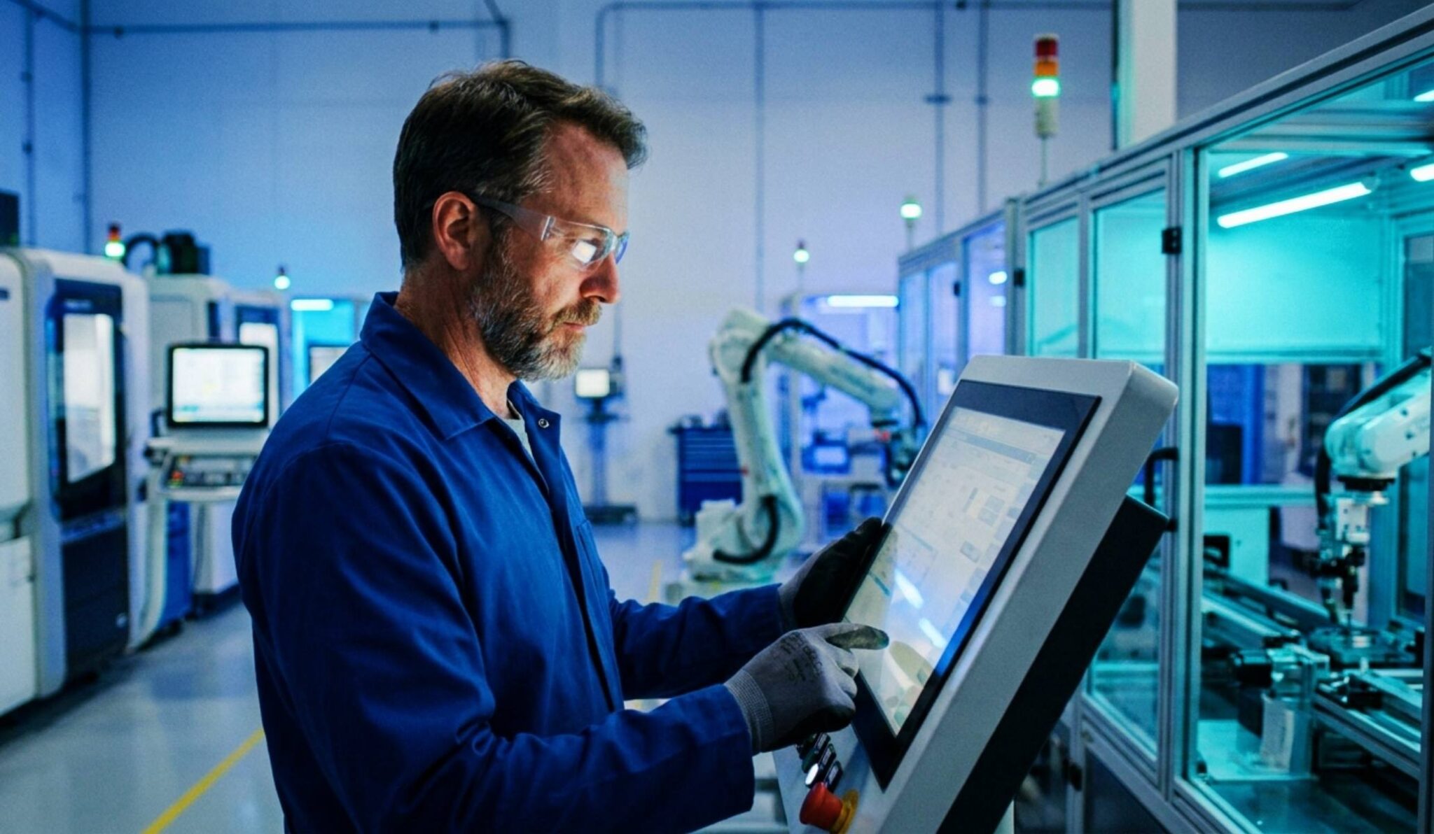 A manufacturer uses Syspro ERP software on shopfloor