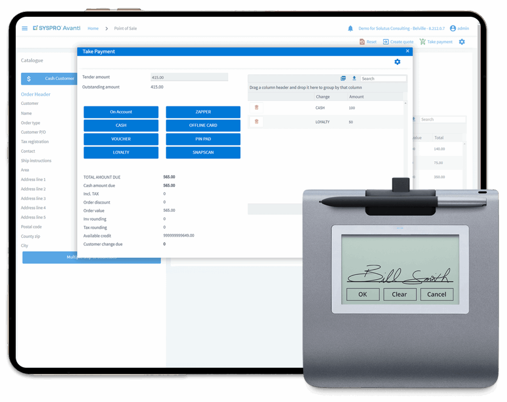 Point of Sale dashboard