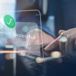 Professional displaying Syspro Electronic Funds Transfer interface showing successful payment confirmation with financial icons