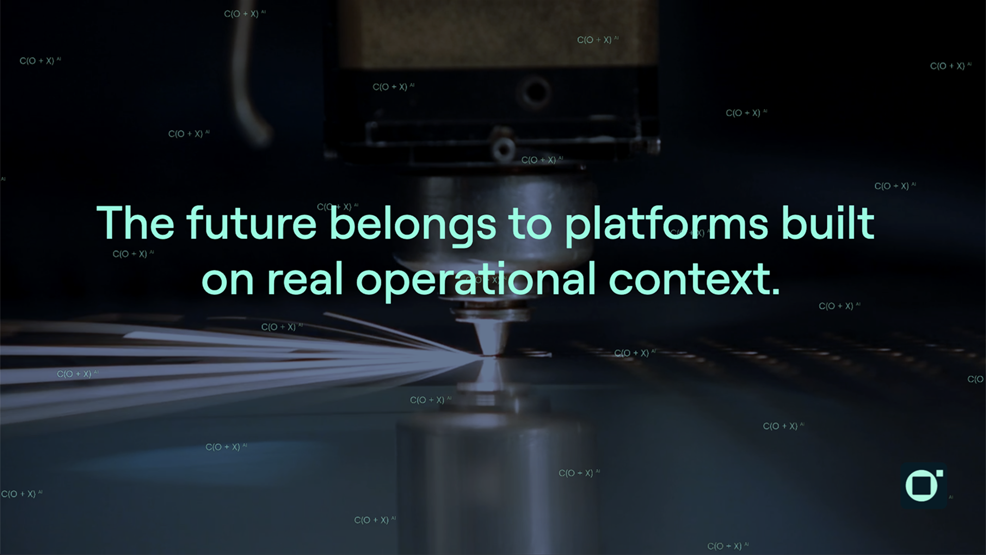 Close‑up of an industrial machining tool cutting metal, representing AI and ERP platforms grounded in real operational data.